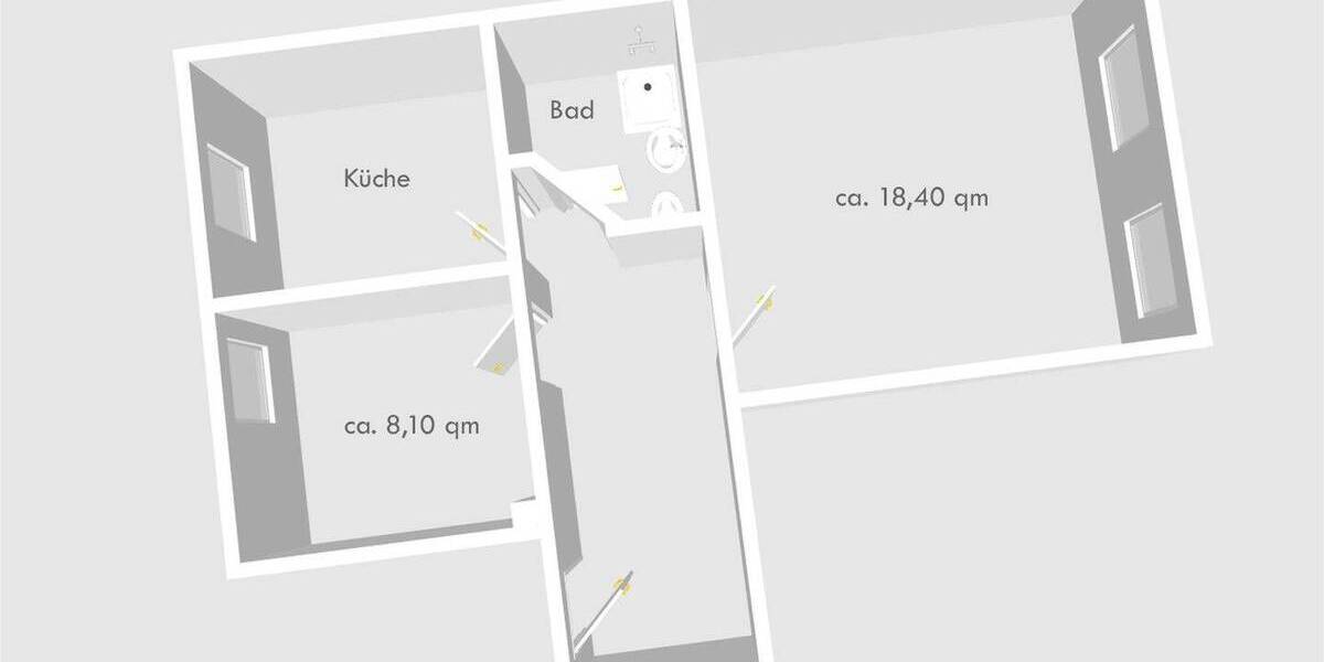 Etagenwohnung Gera Zwötzen - 2 Zimmer, 49 m&sup2;, 325&euro; | Angebot:26814654