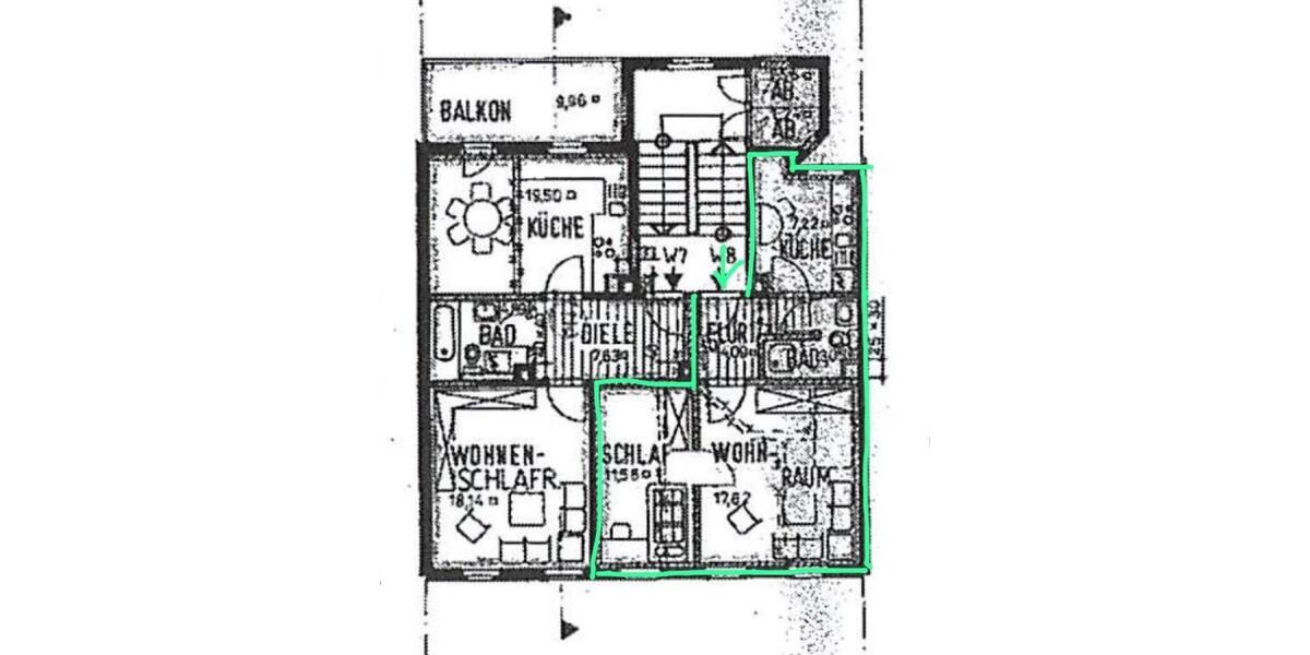 Dachgeschoßwohnung Gera Debschwitz - 2 Zimmer, 44 m&sup2;, 285&euro; | Angebot:26302278