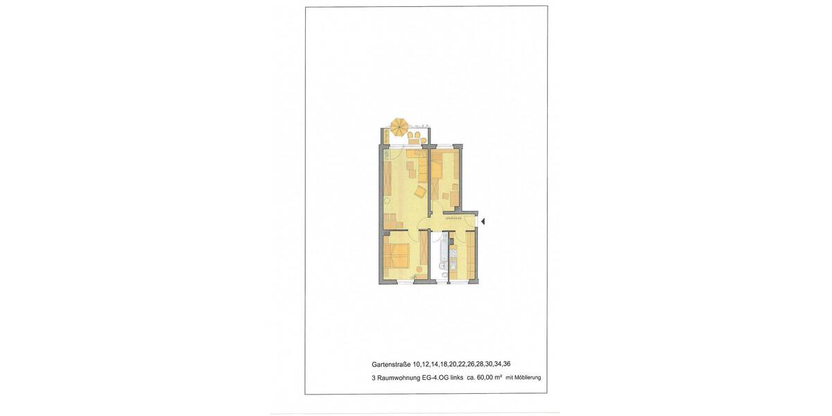 Etagenwohnung Gera Liebschwitz - 3 Zimmer, 59 m&sup2;, 310&euro; | Angebot:26542760