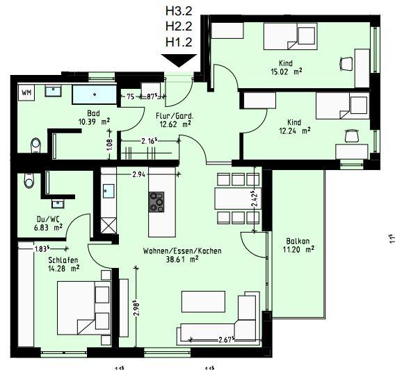 Etagenwohnung Gera Debschwitz - 4 Zimmer, 114 m&sup2;, 1.365&euro; | Angebot:23393256