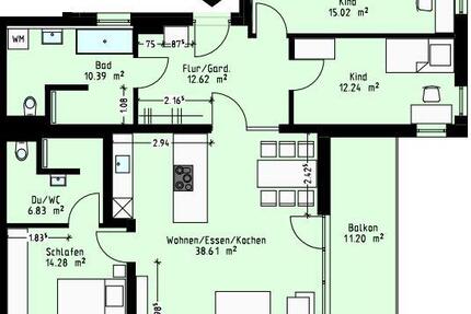 Wohnung Gera Debschwitz - 4 Zimmer, 114 m&sup2;, 1.365&euro; | Angebot:23393256