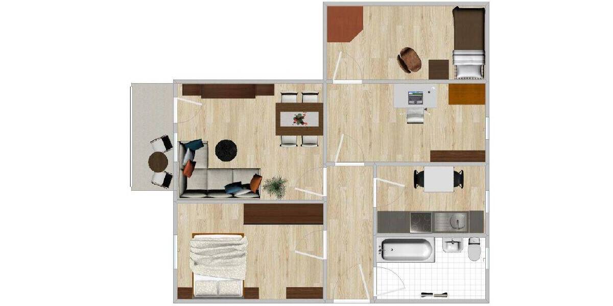 Etagenwohnung Weida - 4 Zimmer, 72 m&sup2;, 380&euro; | Angebot:26902531