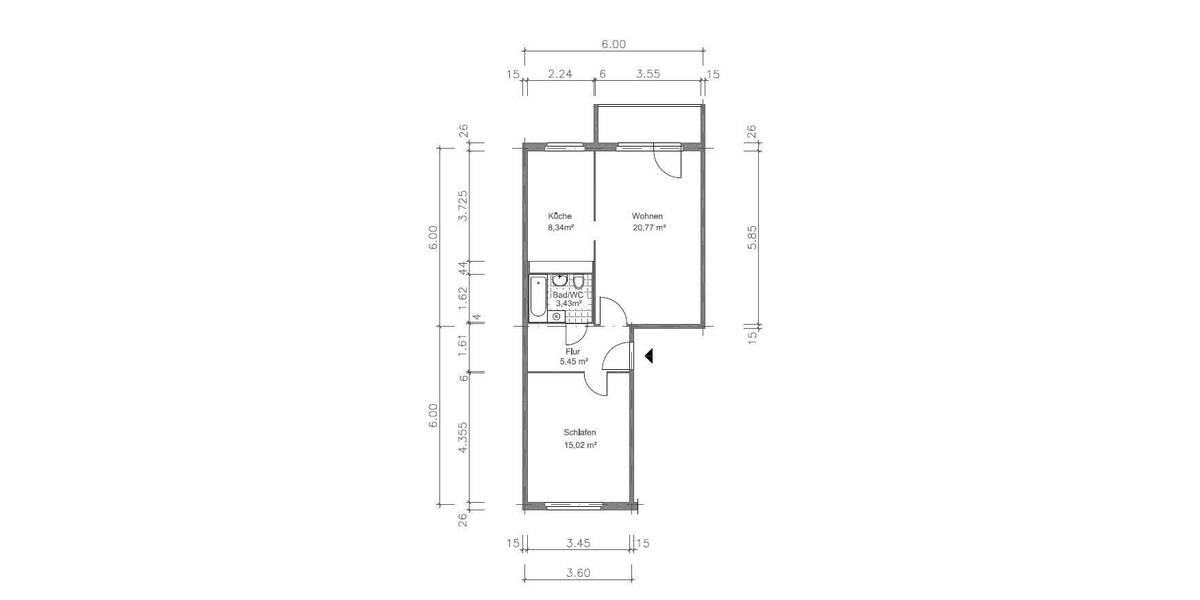 Etagenwohnung Gera Bieblach-Ost - 2 Zimmer, 55 m&sup2;, 310&euro; | Angebot:26820367