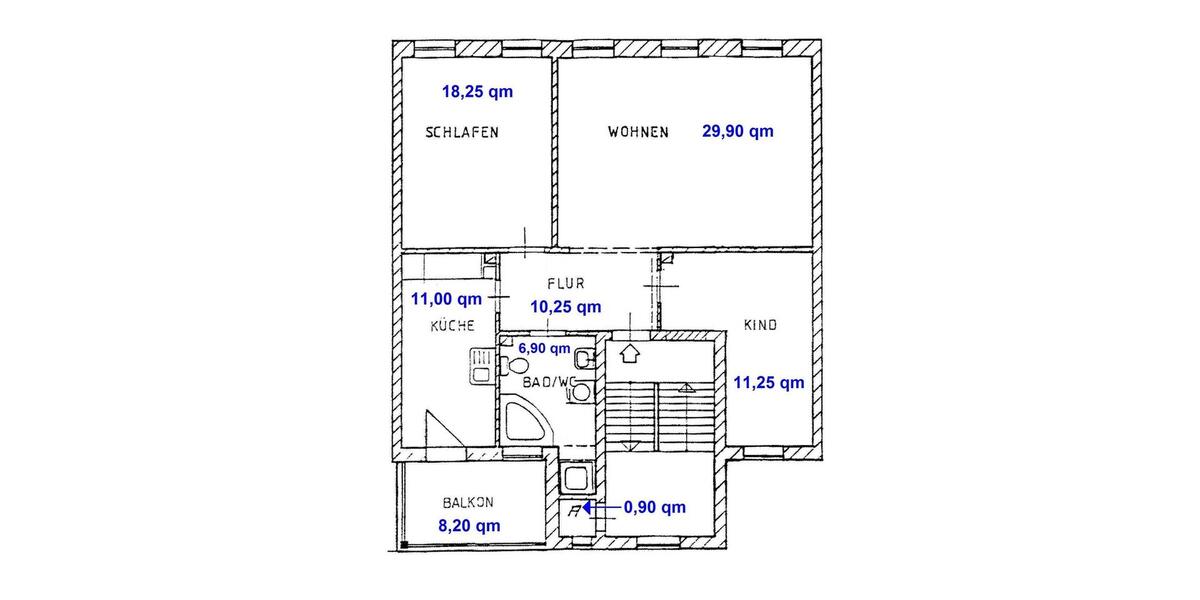 Etagenwohnung Gera Debschwitz - 3 Zimmer, 94 m&sup2;, 780&euro; | Angebot:23296916