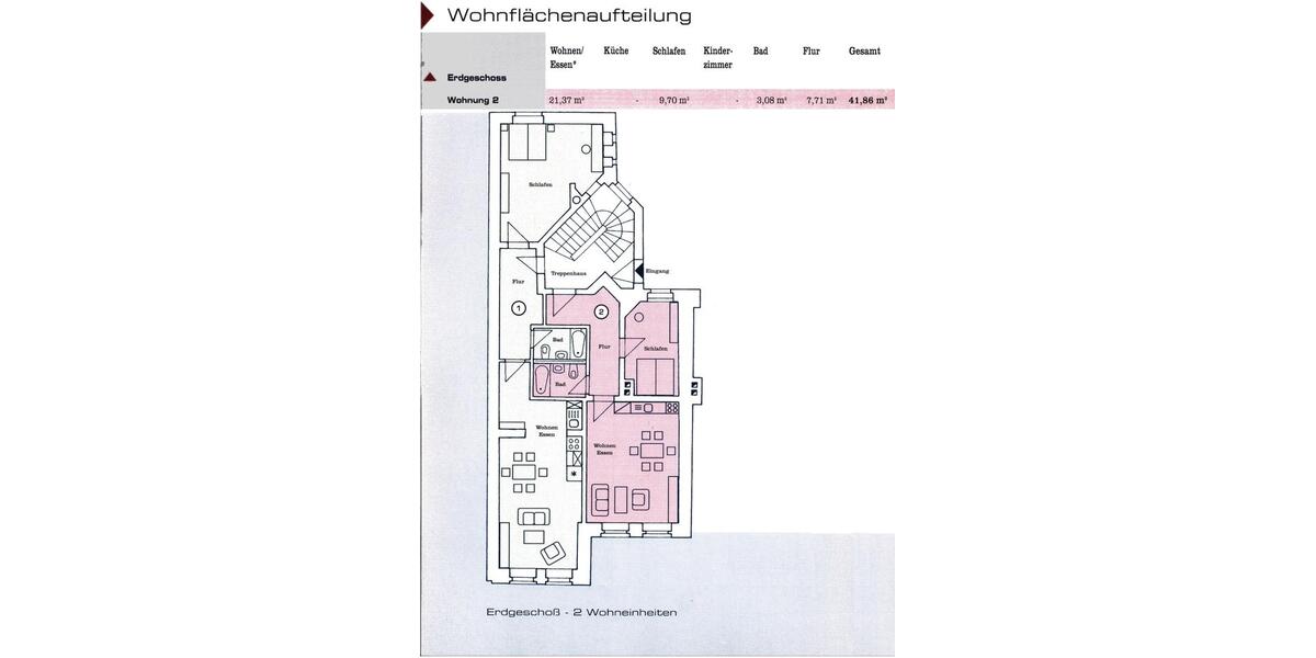 Hochparterre Gera - 2 Zimmer, 41 m&sup2;, 30.000&euro; | Angebot:27222453
