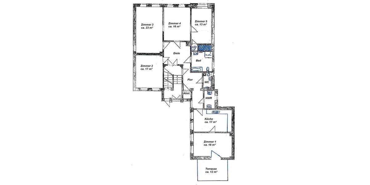 Erdgeschoßwohnung Altenburg - 5 Zimmer, 149 m&sup2;, 800&euro; | Angebot:25546653