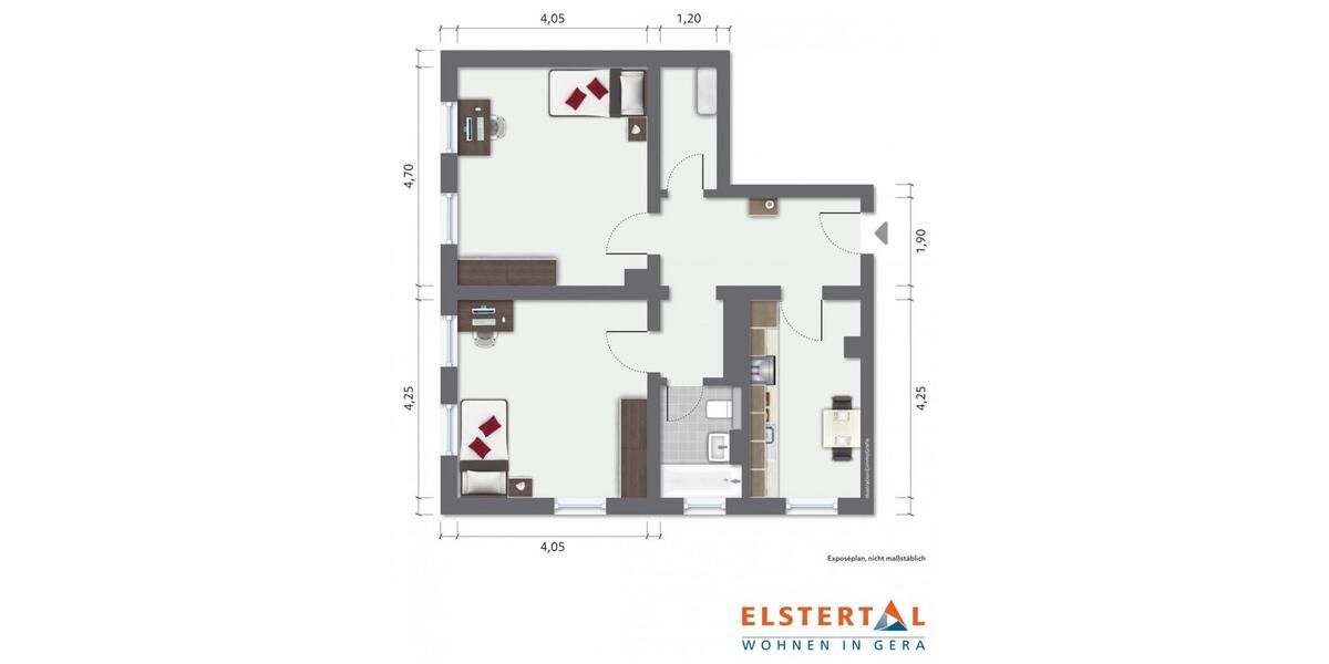 Erdgeschoßwohnung Gera - 1 Zimmer, 18 m&sup2;, 121&euro; | Angebot:26422068