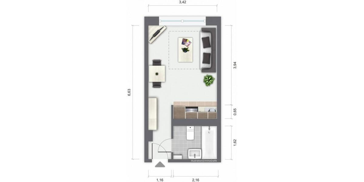 Etagenwohnung Gera Debschwitz - 1 Zimmer, 20 m&sup2;, 213&euro; | Angebot:26181160