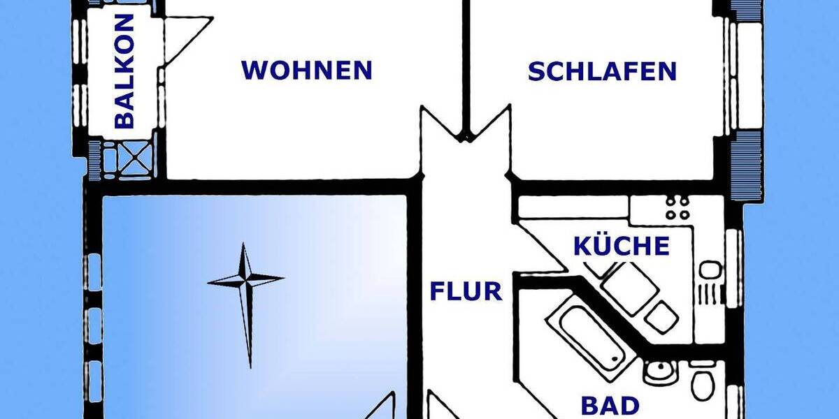 Provisionsfreie Eigentumswohnung mit Balkon und Einbauküche 2 zimmer