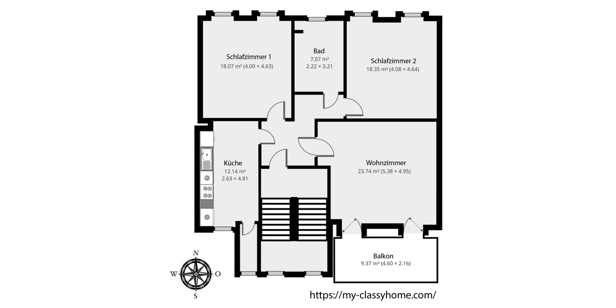 Tierparkseite-Debschwitz! Großzügige 3-Raum Wohnung mit großem Balkon! - Etagenwohnung Gera Debschwitz | Angebot:26145390