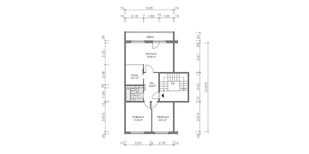 Etagenwohnung Gera Lusan - 3 Zimmer, 58 m&sup2;, 340&euro; | Angebot:26296916