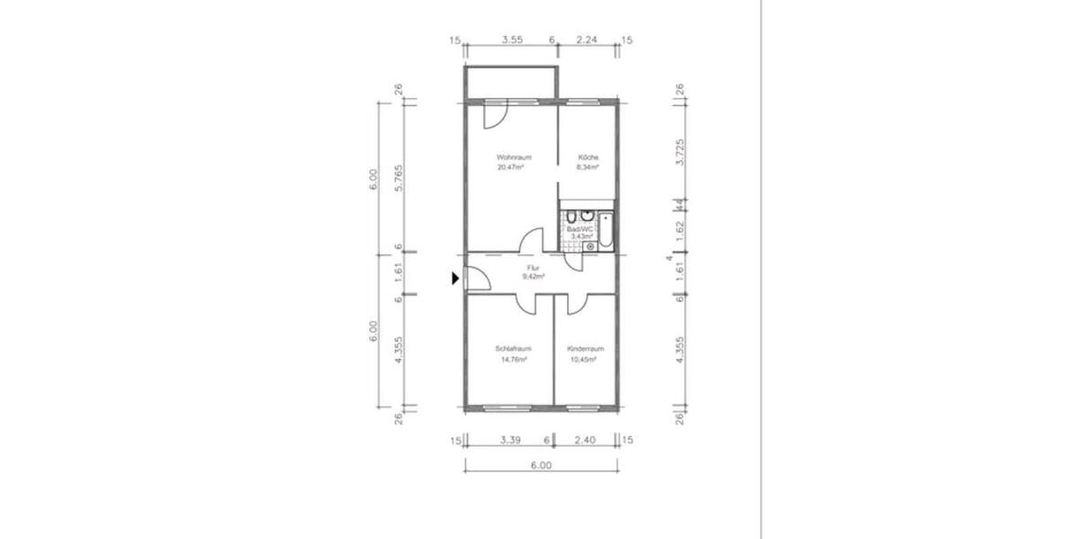 Dachgeschoßwohnung Gera - 3 Zimmer, 67 m&sup2;, 379&euro; | Angebot:26124527