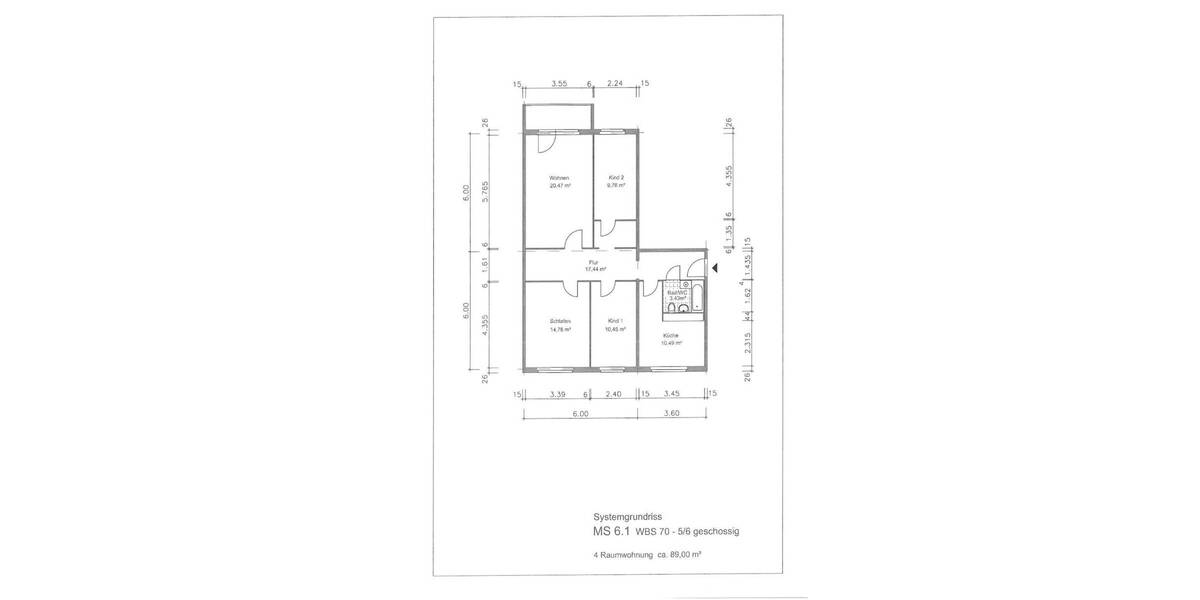 Etagenwohnung Gera Lusan - 4 Zimmer, 89 m&sup2;, 490&euro; | Angebot:26879183