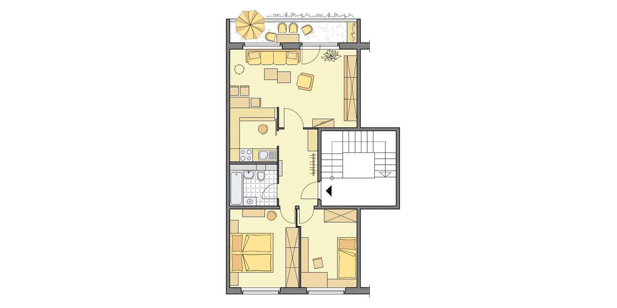 Etagenwohnung Gera Lusan - 3 Zimmer, 58 m&sup2;, 340&euro; | Angebot:26296916