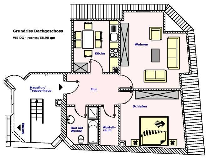 Etagenwohnung Altenburg - 3 Zimmer, 77 m&sup2;, 385&euro; | Angebot:25771236