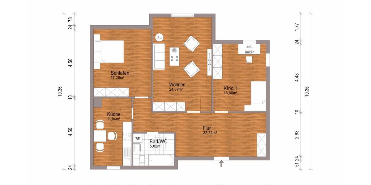 Blick über die Stadt! Gemütliche 3 Raum DG Wohnung mit großem Mietergarten. - Dachgeschoßwohnung Gera Ostviertel | Angebot:26233954