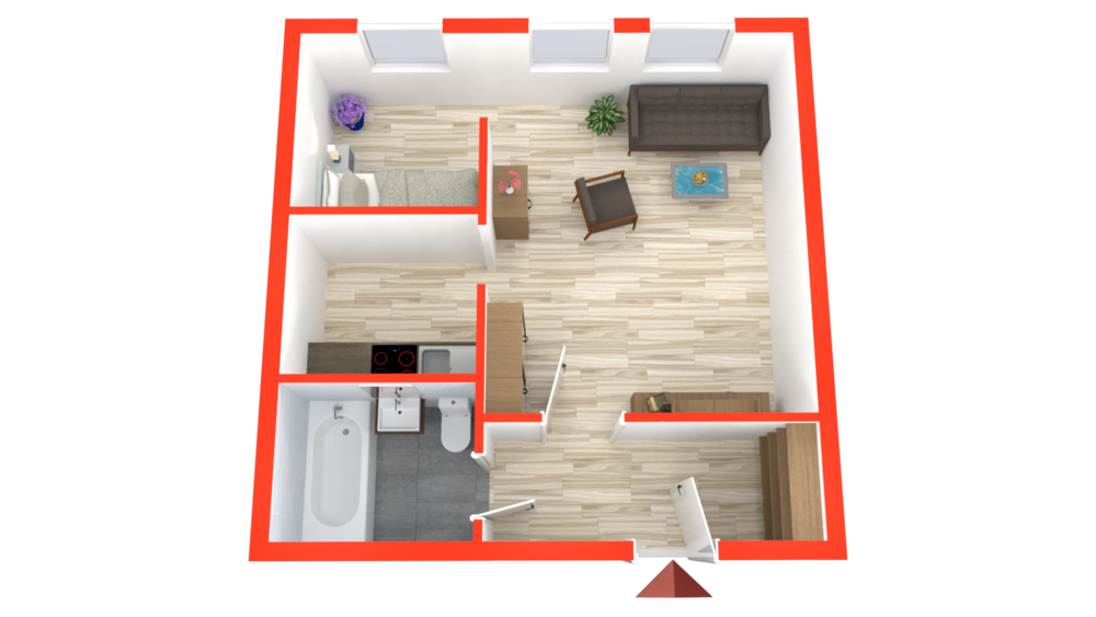 Etagenwohnung Gera Lusan - 1 Zimmer, 32 m&sup2;, 156&euro; | Angebot:26935807