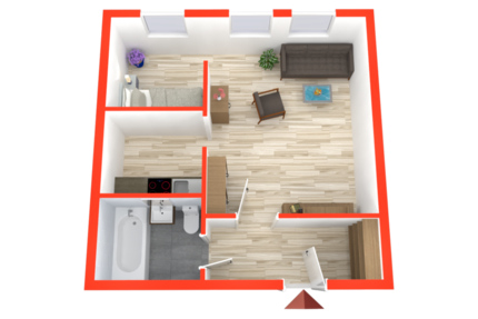Wohnung Gera Lusan - 1 Zimmer, 32 m&sup2;, 156&euro; | Angebot:26935807