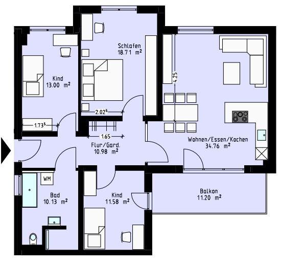 Etagenwohnung Gera Debschwitz - 4 Zimmer, 103 m&sup2;, 1.240&euro; | Angebot:23392818