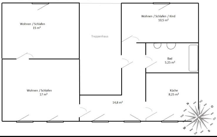 Erdgeschoßwohnung Zeitz - 6 Zimmer, 63 m&sup2;, 373&euro; | Angebot:24562258