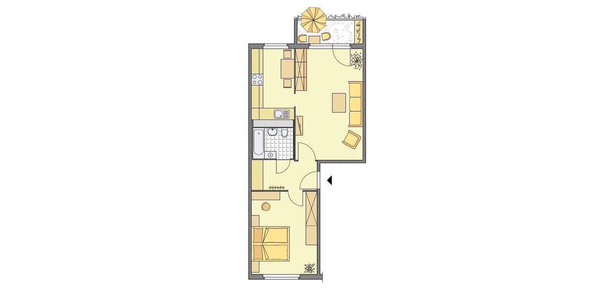 Etagenwohnung Gera Bieblach-Ost - 2 Zimmer, 55 m&sup2;, 310&euro; | Angebot:26820367