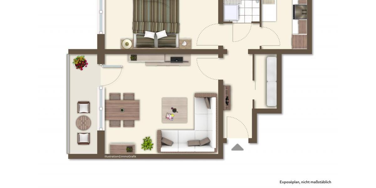 Etagenwohnung Gera Alt-Bieblach - 2 Zimmer, 55 m&sup2;, 489&euro; | Angebot:26534028