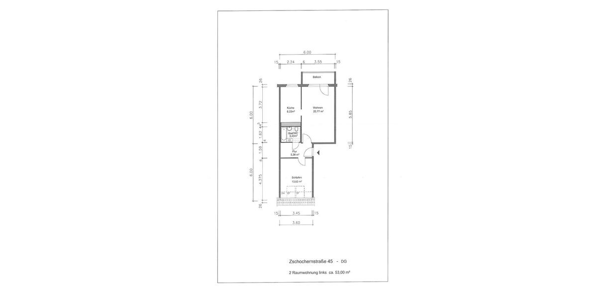 Dachgeschoßwohnung Gera - 2 Zimmer, 53 m&sup2;, 300&euro; | Angebot:26425567