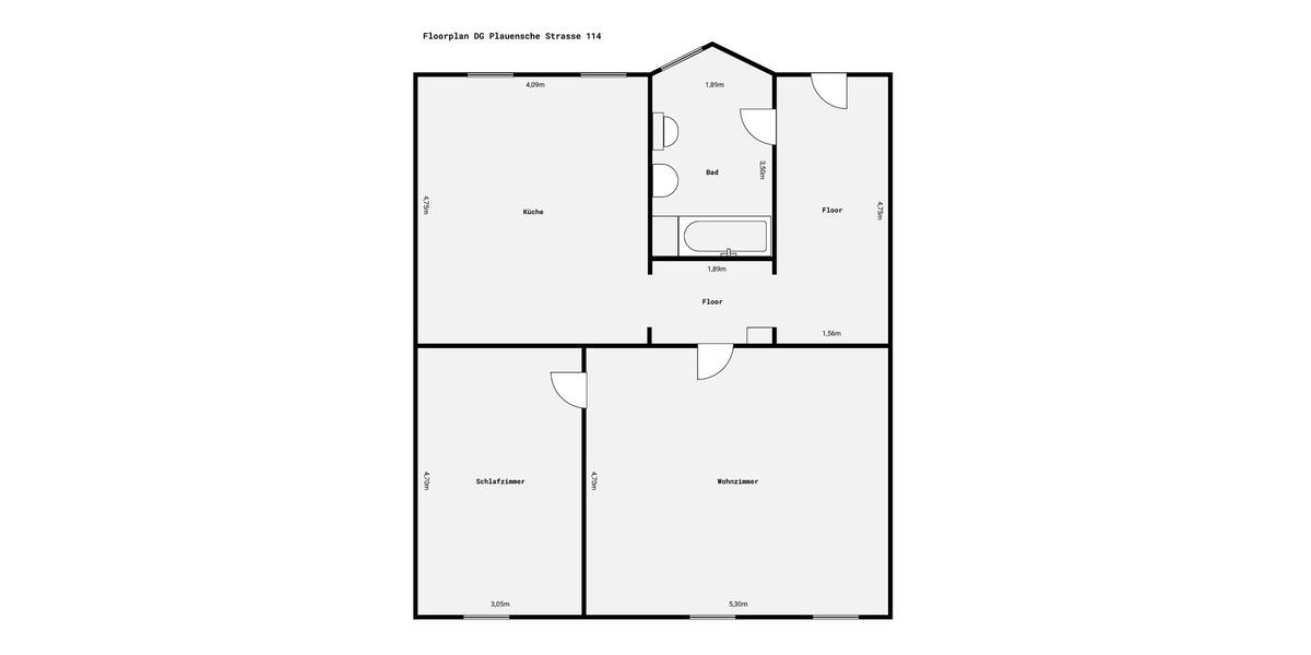 Dachgeschoßwohnung Gera Alt-Bieblach - 2 Zimmer, 75 m&sup2;, 449&euro; | Angebot:26112908