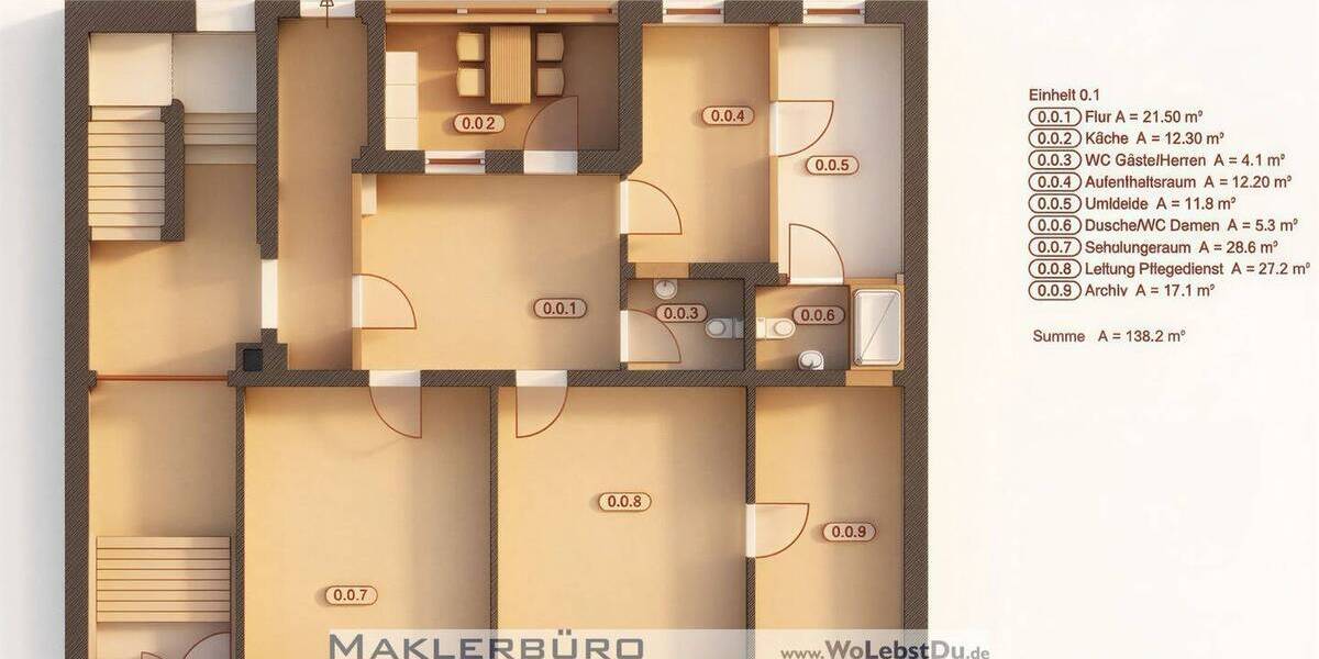 Gewerbeobjekt Greiz - 5 Zimmer, 138 m&sup2;, 1.050&euro; | Angebot:26796380