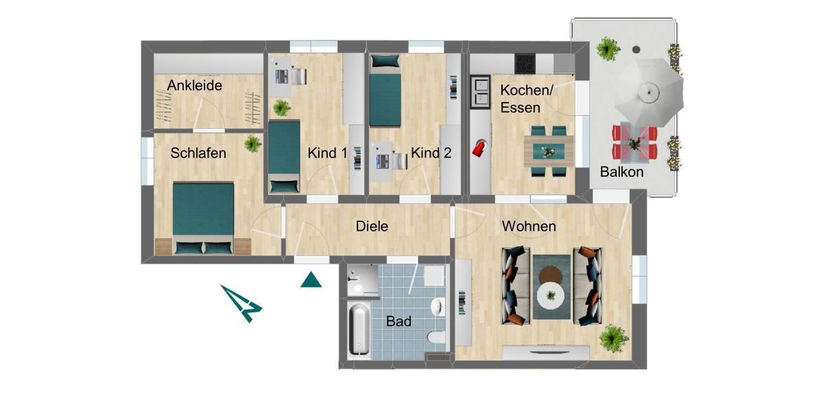 Etagenwohnung Triptis - 4 Zimmer, 97 m&sup2;, 995&euro; | Angebot:24586572