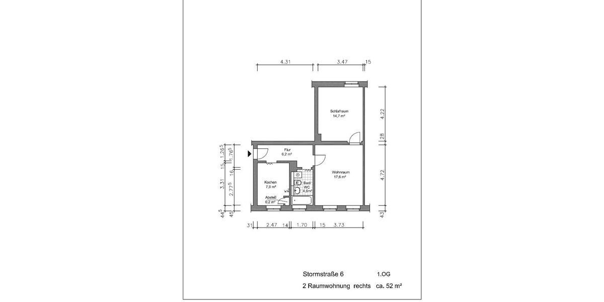 Etagenwohnung Gera Alt-Taubenpreskeln - 2 Zimmer, 54 m&sup2;, 280&euro; | Angebot:26235279
