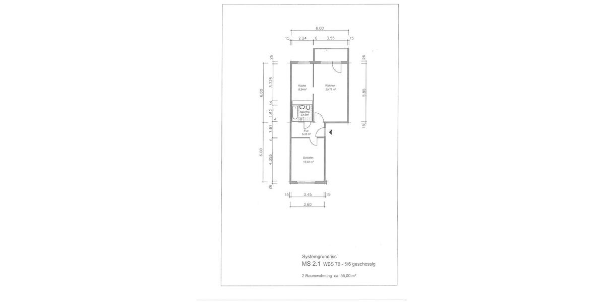 Etagenwohnung Gera Lusan - 2 Zimmer, 54 m&sup2;, 290&euro; | Angebot:26084172