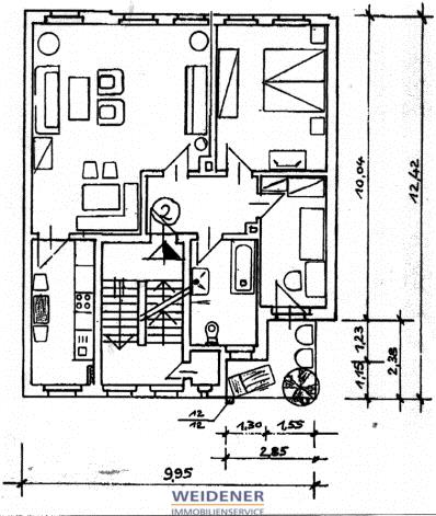 Wohnen in Gera Untermhaus! 3 Raum Wohnung mit Balkon (Südseite) und großen Wohnzimmer! - Etagenwohnung Gera Untermhaus | Angebot:26376571