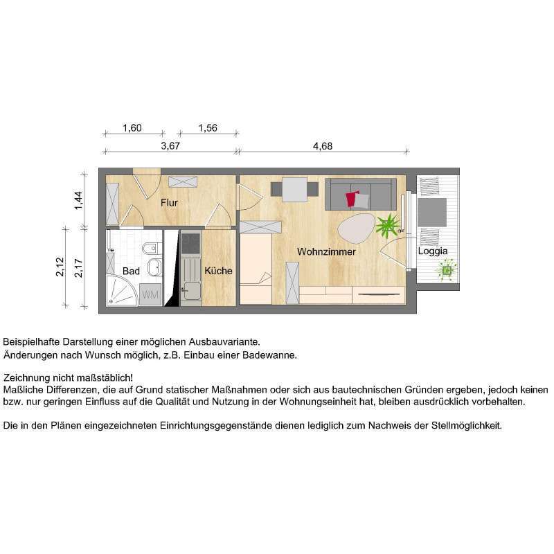Wohnung zum Mieten in Zwickau 204,60 € 31 m²