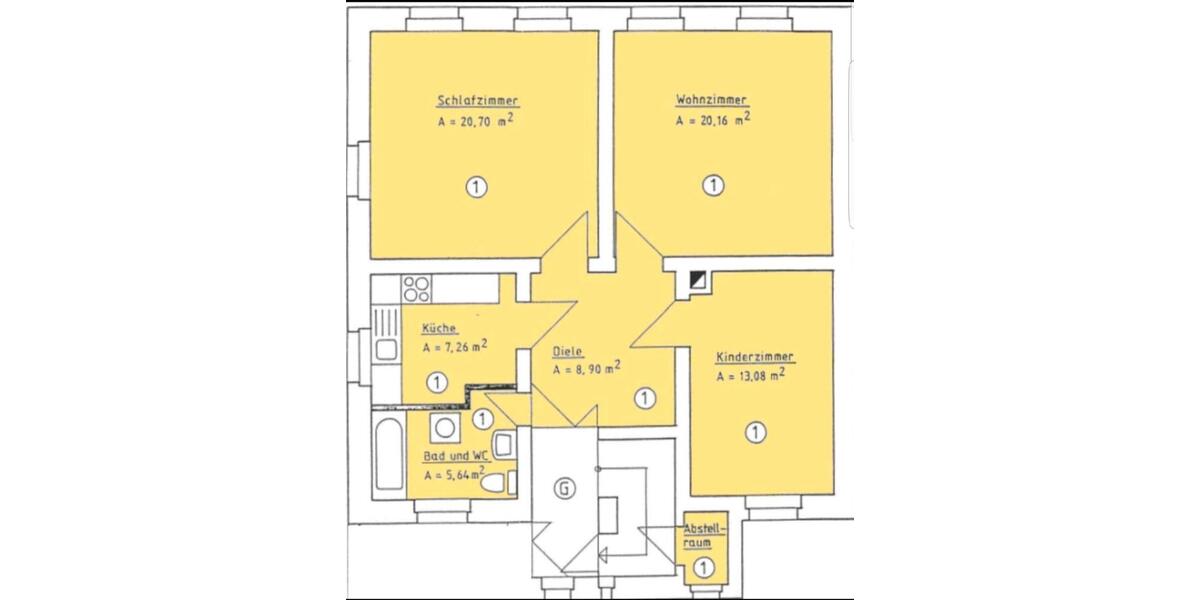 Etagenwohnung Werdau - 3 Zimmer, 75 m&sup2;, 29.000&euro; | Angebot:27023023