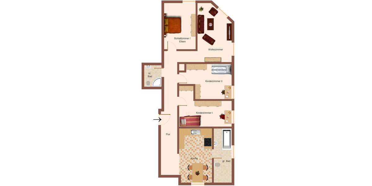 Etagenwohnung Werdau Steinpleis - 4 Zimmer, 90 m&sup2;, 495&euro; | Angebot:26989099