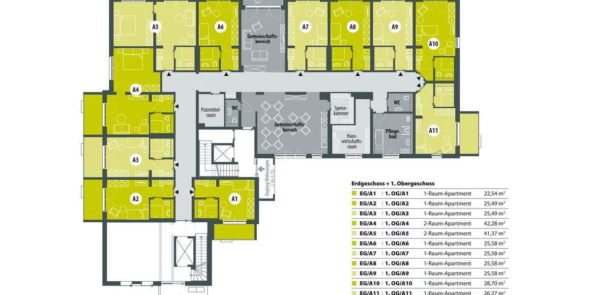 WohnPLUS-Apartments im WeidenCarré - Glücklich wohnen am Heeresberg 1 zimmer