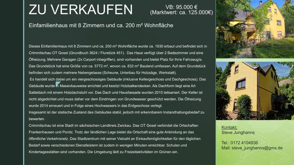 Einfamilienhaus Crimmitschau - 95.000&euro; | Angebot:25409597