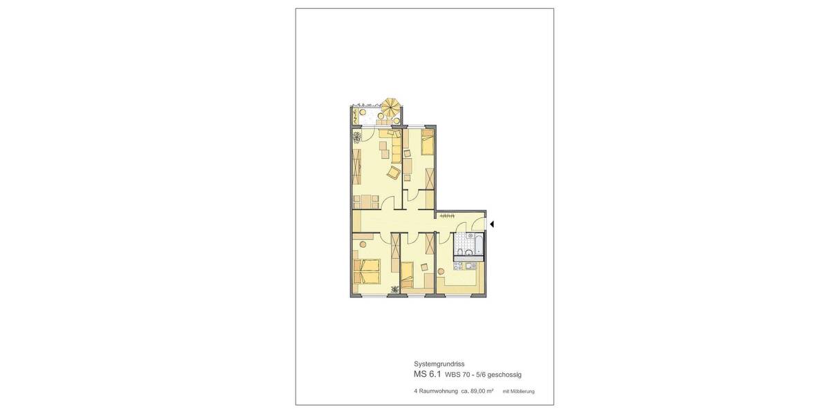 Etagenwohnung Gera Lusan - 4 Zimmer, 87 m&sup2;, 415&euro; | Angebot:26797088