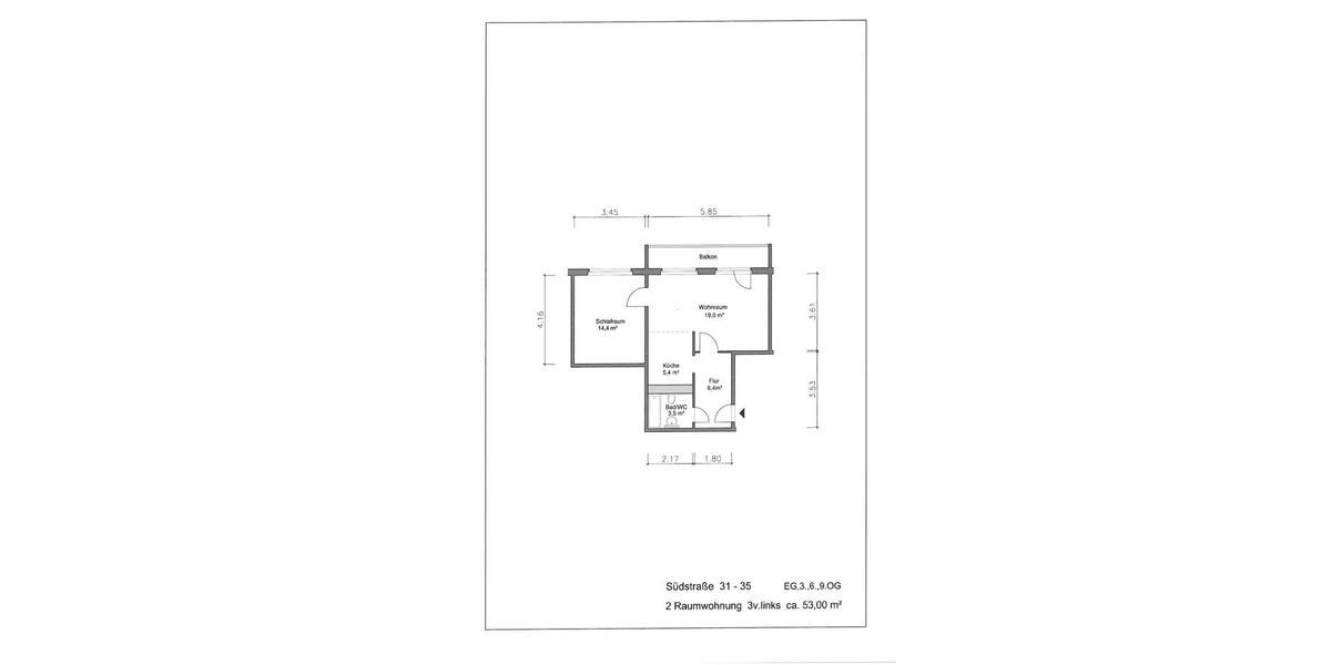 Erdgeschoßwohnung Gera Debschwitz - 2 Zimmer, 53 m&sup2;, 300&euro; | Angebot:26132580