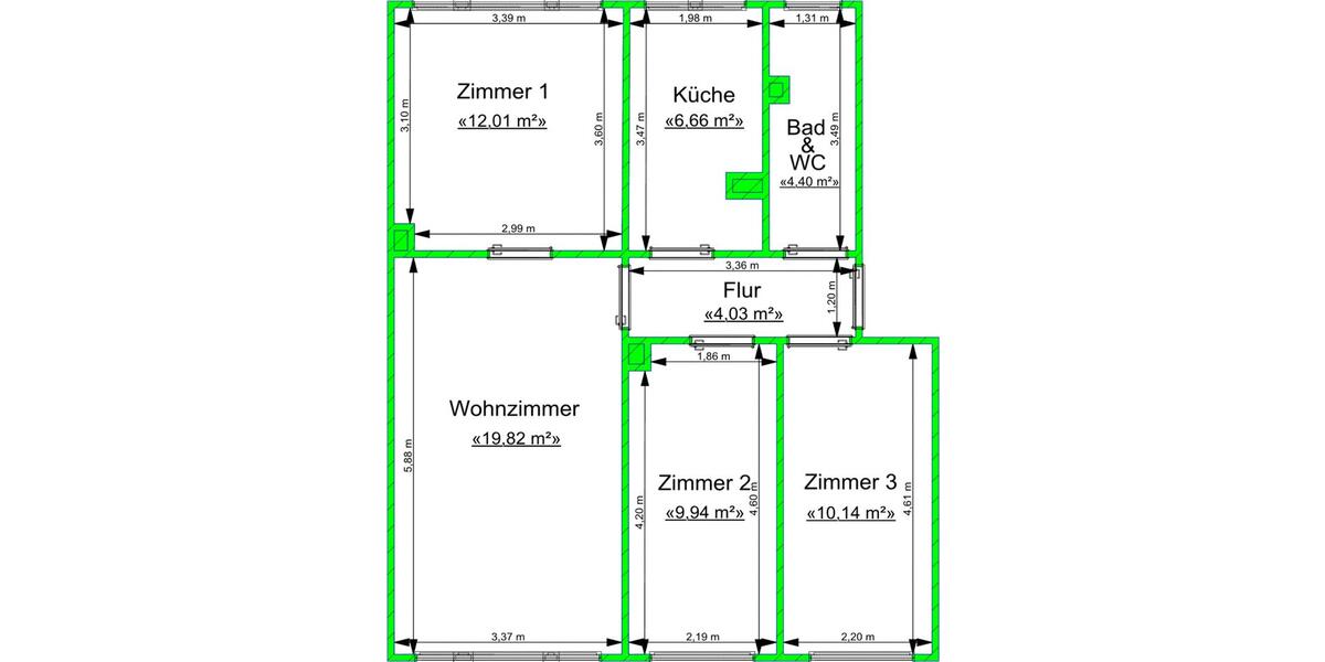 Etagenwohnung Gera Alt-Bieblach - 1 Zimmer, 24 m&sup2;, 131&euro; | Angebot:26107383