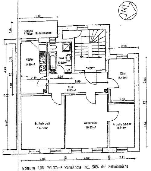 Familien willkommen! 4 R.-Wohnung mit West-Balkon, Wanne, Dusche und Hausgarten in Gera-Debschwitz! - Etagenwohnung Gera Debschwitz | Angebot:26192411