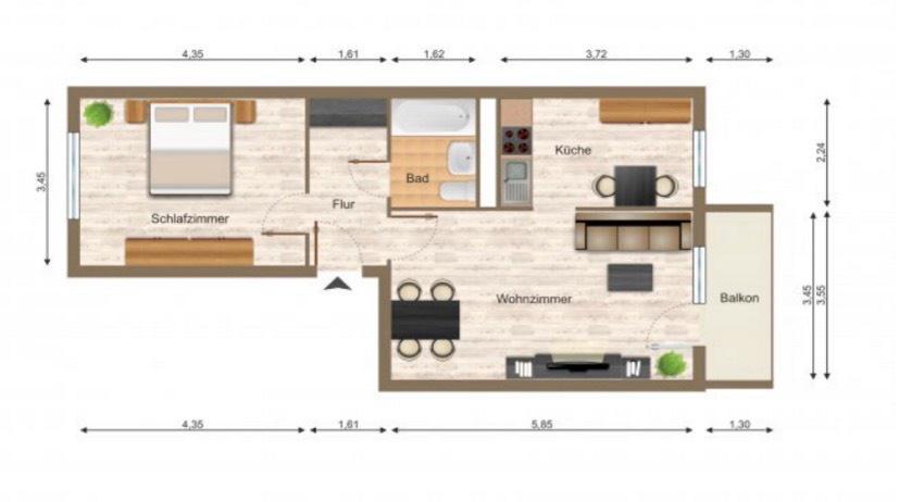 Dachgeschoßwohnung Gera Lusan - 2 Zimmer, 55 m&sup2;, 238&euro; | Angebot:25383259