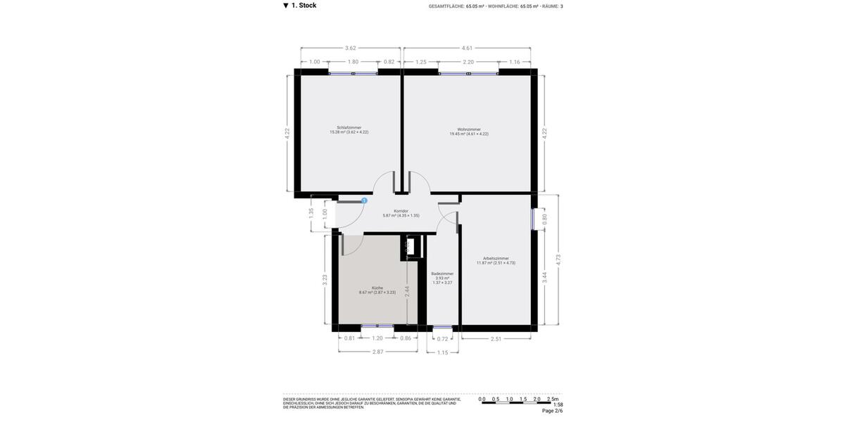 Etagenwohnung Rositz - 3 Zimmer, 65 m&sup2;, 45.000&euro; | Angebot:23187798