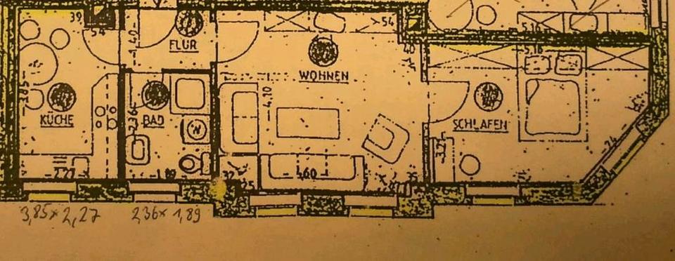 Etagenwohnung Gera Alt-Taubenpreskeln - 2 Zimmer, 50 m&sup2;, 240&euro; | Angebot:25838458