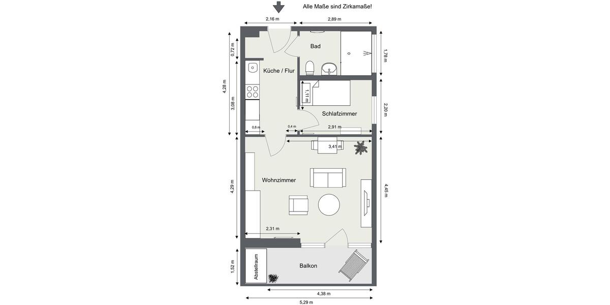 Etagenwohnung Gera - 1 Zimmer, 45 m&sup2;, 406&euro; | Angebot:25984852