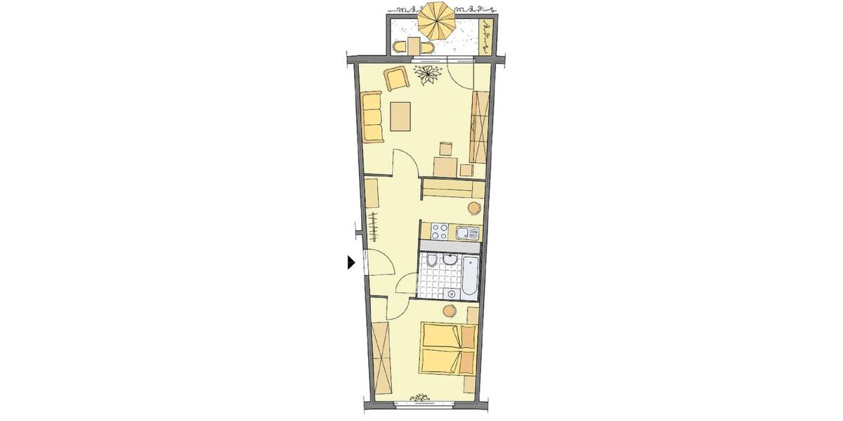 Etagenwohnung Gera Lusan - 2 Zimmer, 47 m&sup2;, 275&euro; | Angebot:26797099