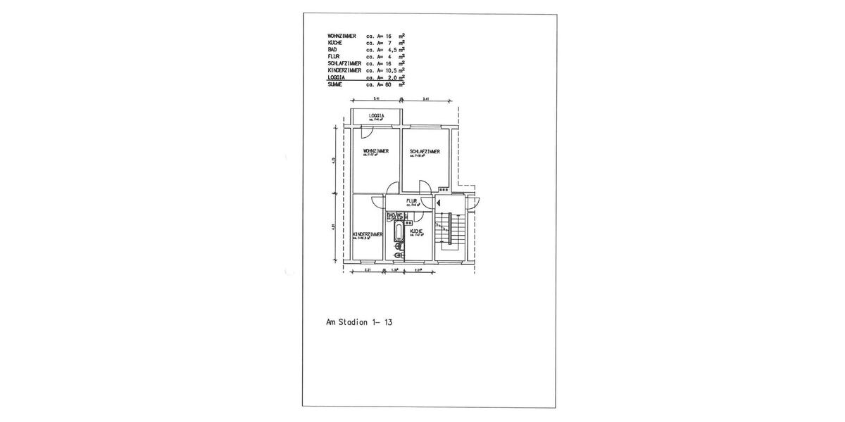 Etagenwohnung Hermsdorf - 3 Zimmer, 60 m&sup2;, 350&euro; | Angebot:26636650