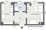 Etagenwohnung Gera Lusan - 1 Zimmer, 30 m&sup2;, 187&euro; | Angebot:26672949