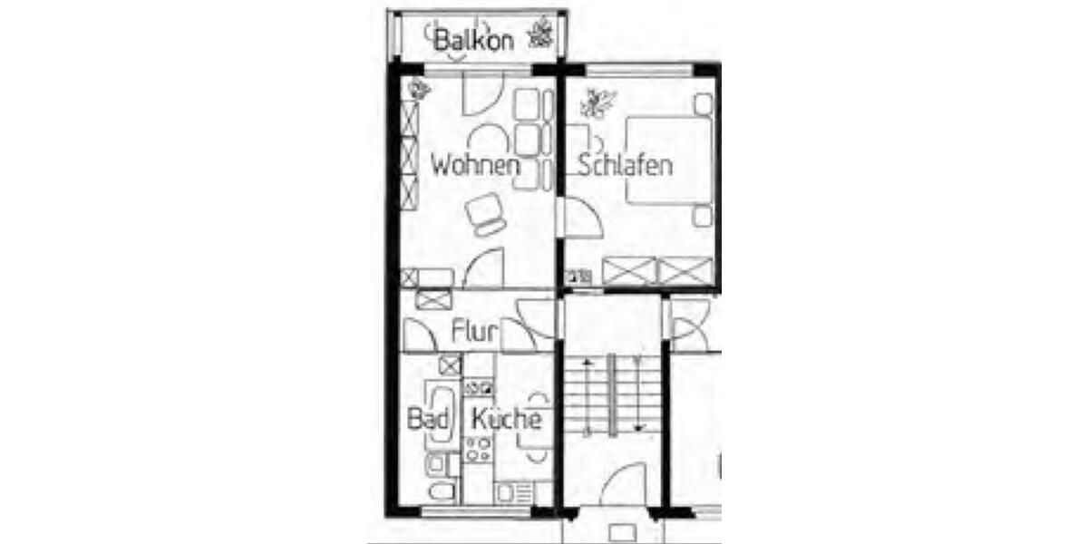 Etagenwohnung Gera Debschwitz - 2 Zimmer, 45 m&sup2;, 40.000&euro; | Angebot:25081173